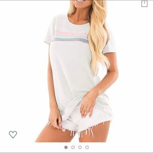 ‼️FINAL PRICE ‼️ boutique White Color Block Tee